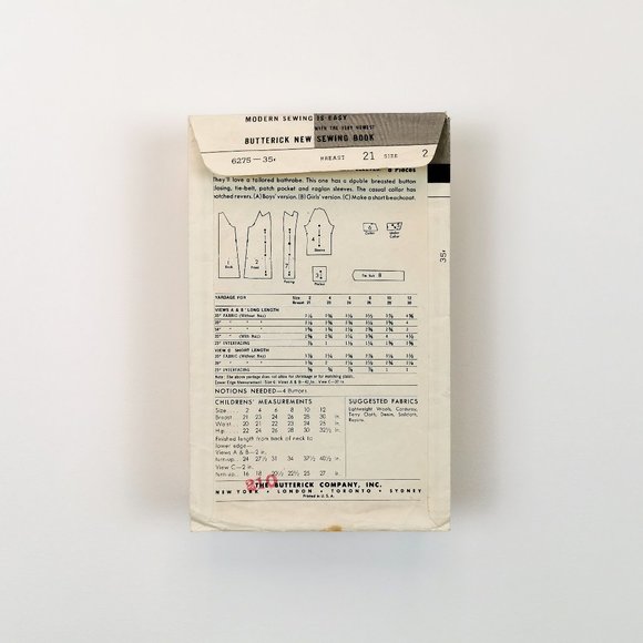 50s Butterick Sewing Pattern 6275 Child’s Robe - Picture 5 of 5